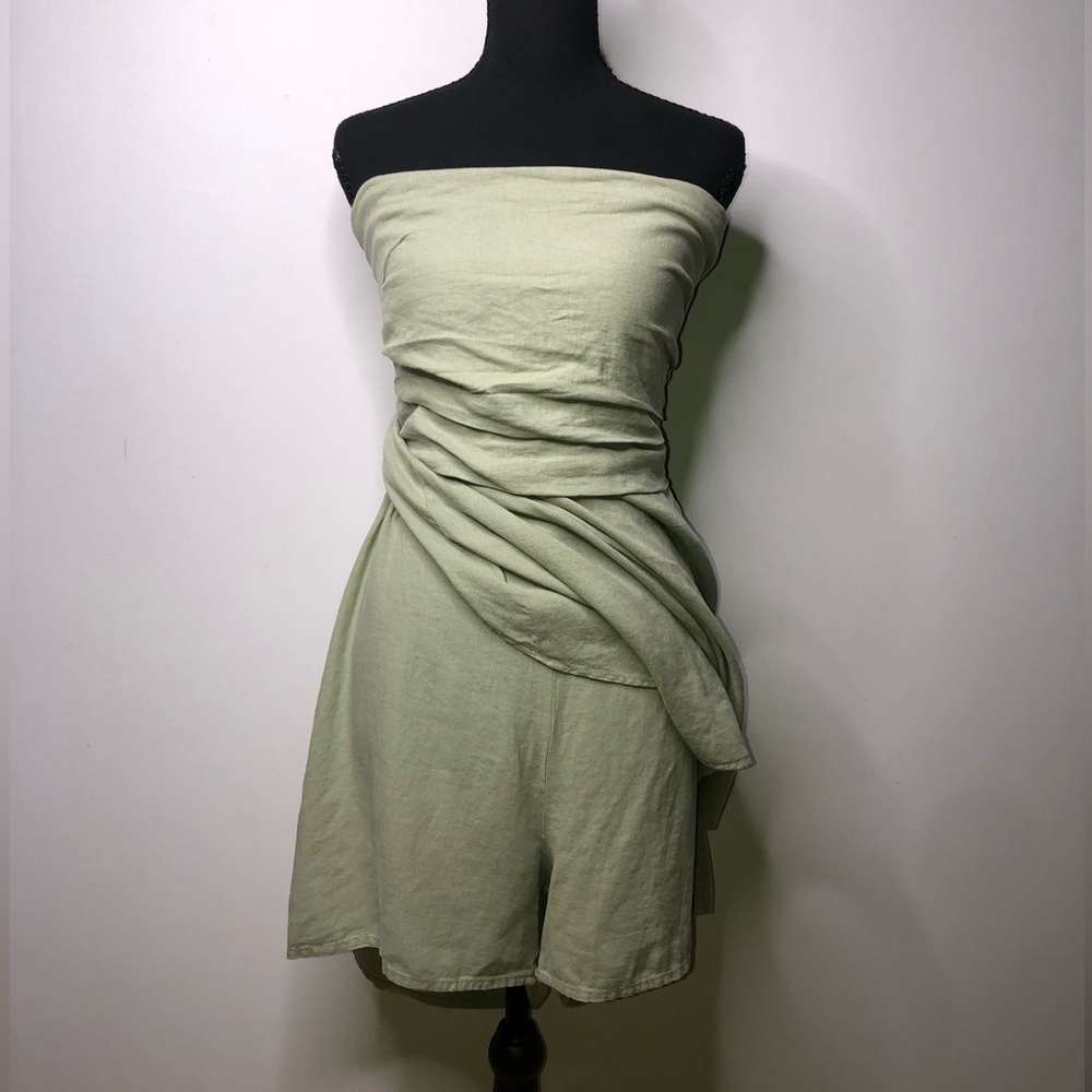 Zara Sage Green Strapless Large Romper